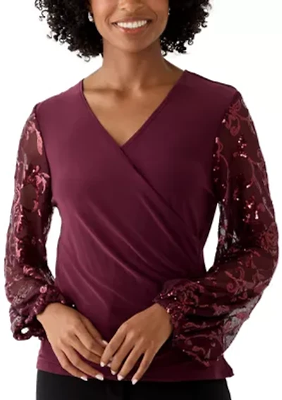 Women's Long Sleeve V-Neck Top