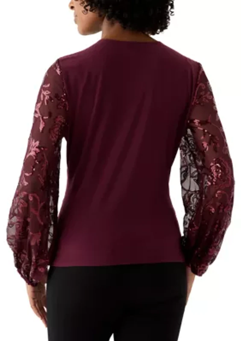 Women's Long Sleeve V-Neck Top