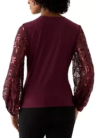 Women's Long Sleeve V-Neck Top