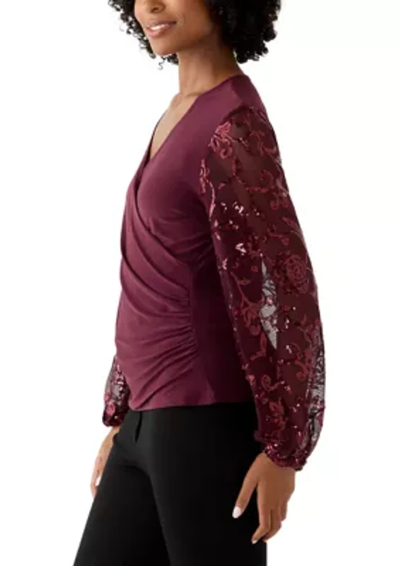 Women's Long Sleeve V-Neck Top