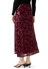 Women's Solid Mesh Maxi Skirt