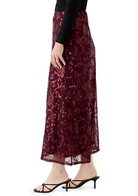 Women's Solid Mesh Maxi Skirt