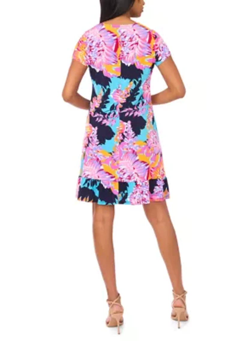 Women's Printed Flounce Mini Dress