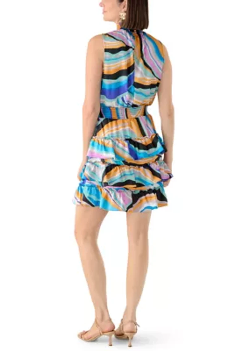 Women's Smock Neck Ruffle Dress