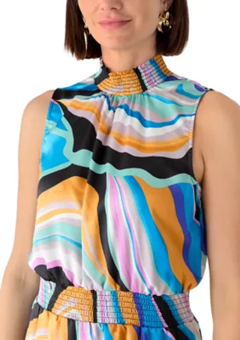 Women's Smock Neck Ruffle Dress