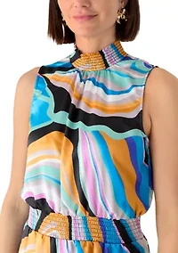 Women's Smock Neck Ruffle Dress