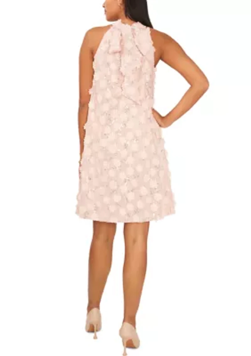 Women's Sleeveless Halter Neck Floral Print Mini Dress