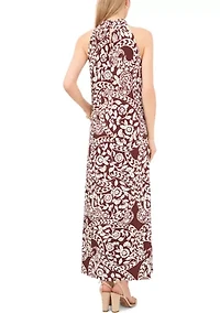 Women's Halter Neck Printed Midi Dress