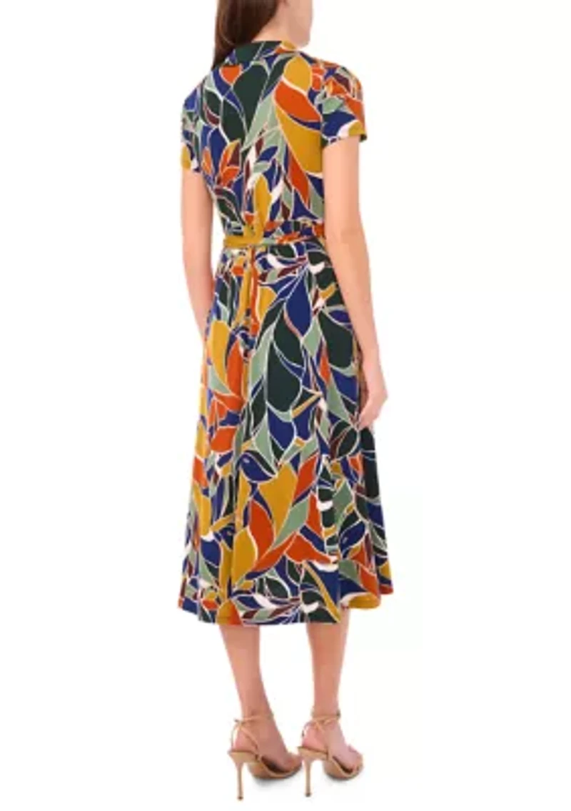 Women's O-Zip Midi Dress with Belt
