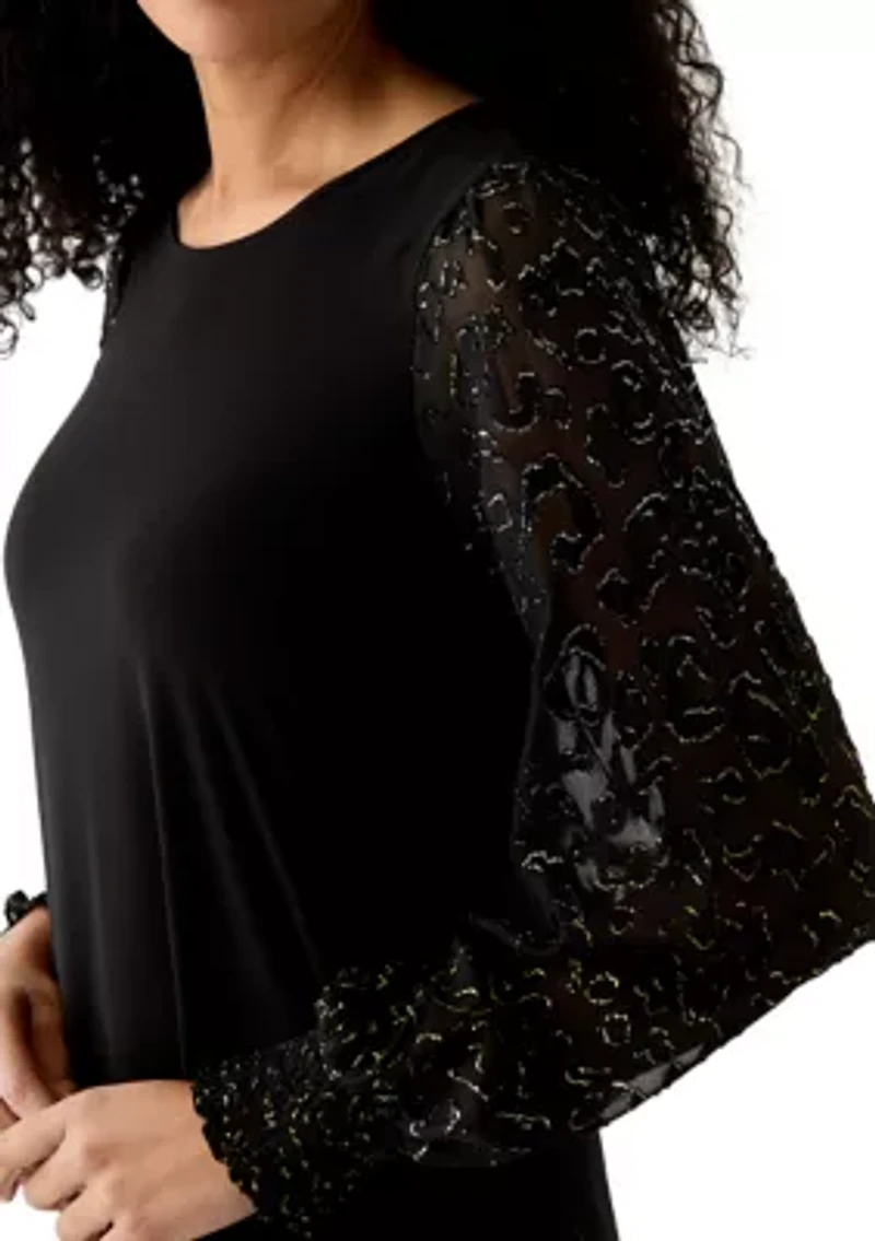 Women's Long Sleeve Crew Neck A-Line Dress