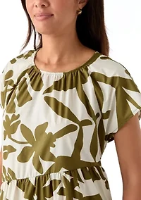 Women's Leaf Printed Maxi Dress
