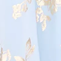 Women's Sleeveless Foil Halter Gown with Necklace