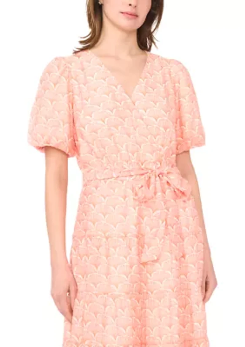 Women's Puff Sleeve Chiffon Maxi Dress