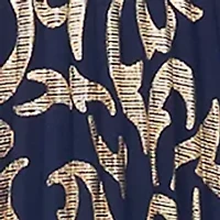 Women's Sleeveless Pleated Foil Necklace Gown