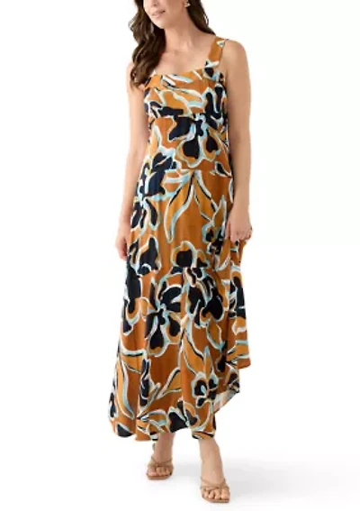 Women's Challis Smocked Maxi Dress