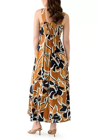 Women's Challis Smocked Maxi Dress