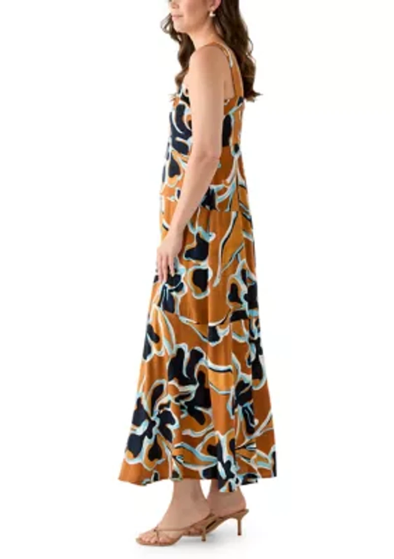 Women's Challis Smocked Maxi Dress