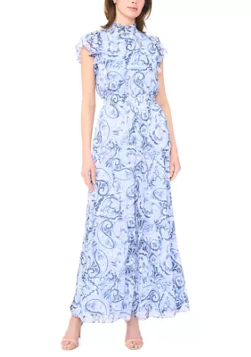 Women's Floral Print Chiffon Jumpsuit