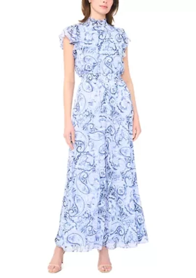 Women's Floral Print Chiffon Jumpsuit