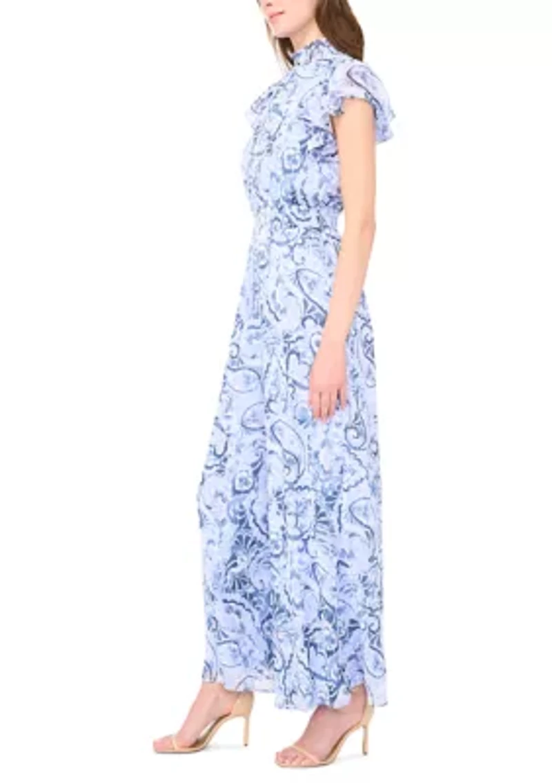 Women's Floral Print Chiffon Jumpsuit