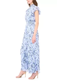 Women's Floral Print Chiffon Jumpsuit
