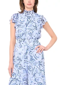 Women's Floral Print Chiffon Jumpsuit