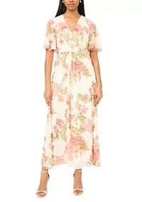 Women's Floral Foiled Long Dress