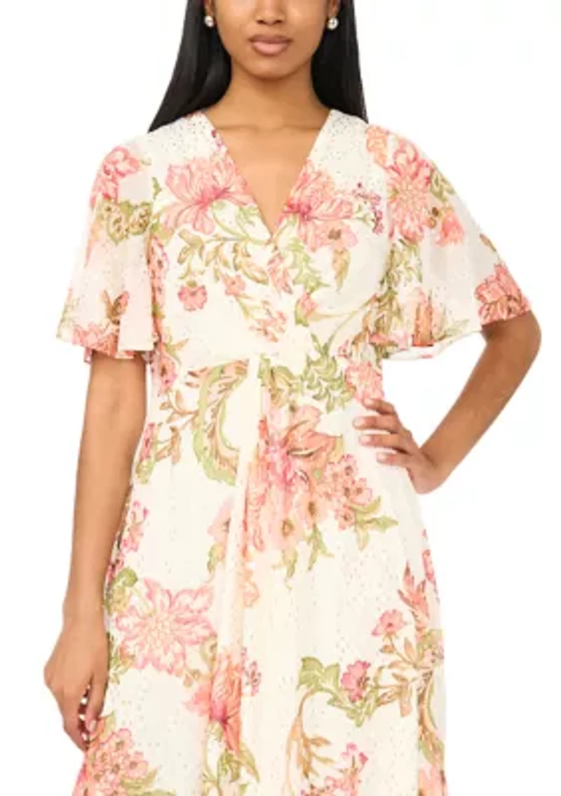 Women's Floral Foiled Long Dress