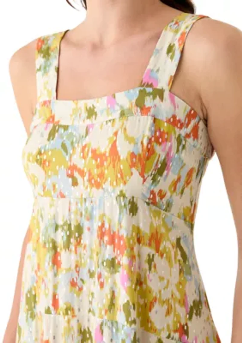 Women's Smocked Back Challis Maxi Dress