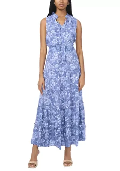 Women's Sleeveless Floral Printed Dress