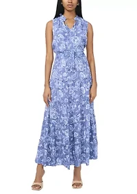 Women's Sleeveless Floral Printed Dress