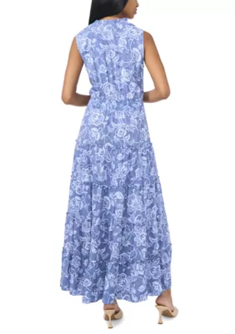 Women's Sleeveless Floral Printed Dress