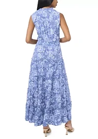 Women's Sleeveless Floral Printed Dress