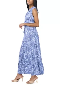 Women's Sleeveless Floral Printed Dress