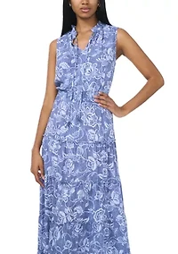 Women's Sleeveless Floral Printed Dress
