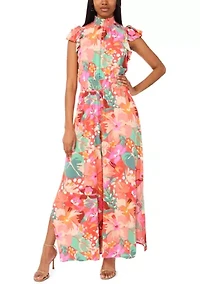 Women's Flutter Sleeve Smocked Waist Jumpsuit