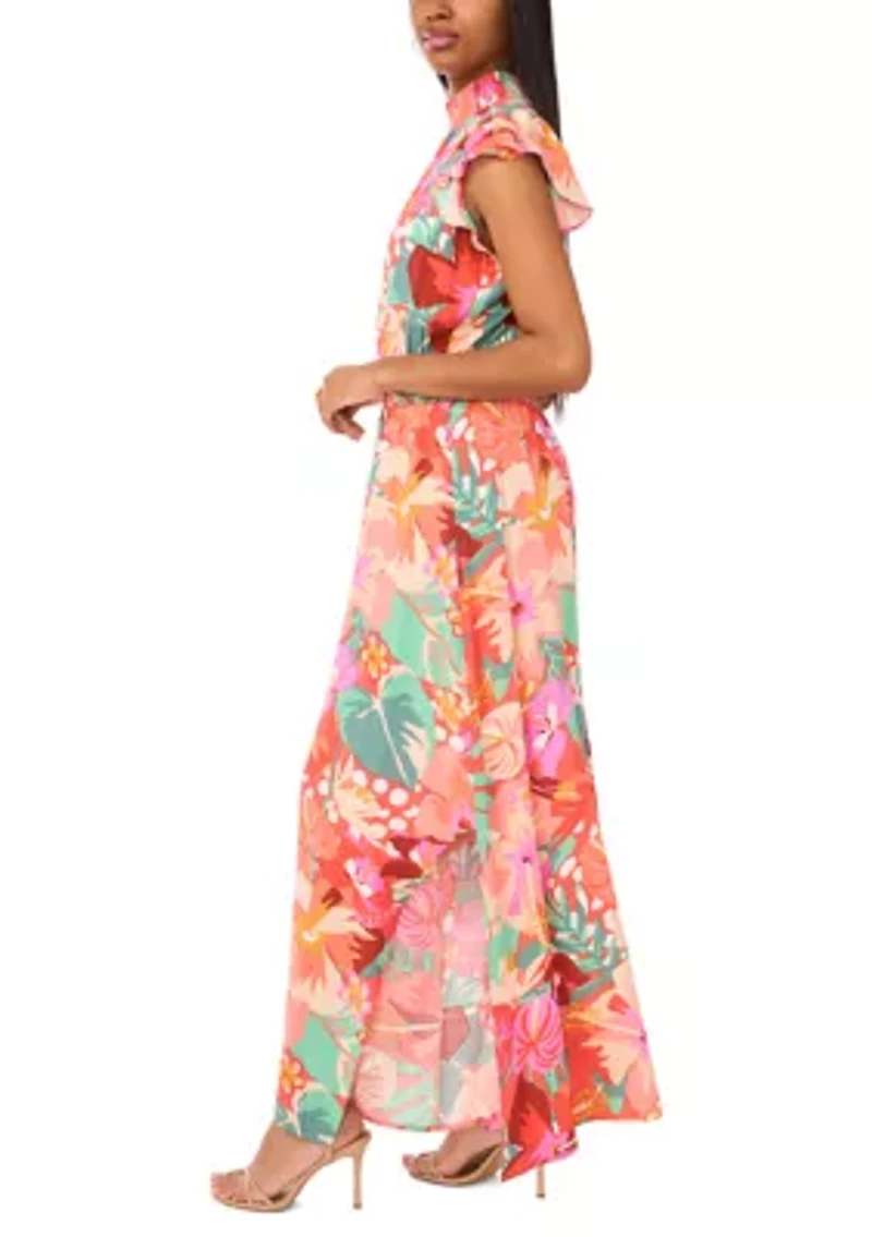 Women's Flutter Sleeve Smocked Waist Jumpsuit