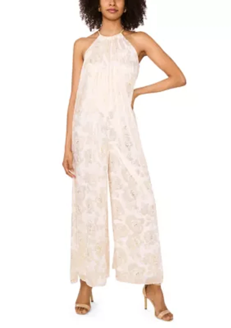 Women's Sleeveless Halter Chiffon Jumpsuit