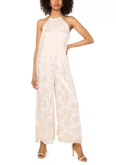 Women's Sleeveless Halter Chiffon Jumpsuit