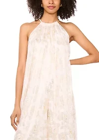 Women's Sleeveless Halter Chiffon Jumpsuit
