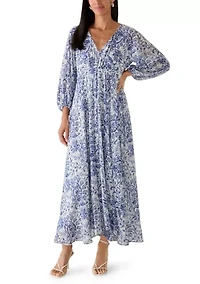 Women's Long Sleeve Floral Maxi Dress