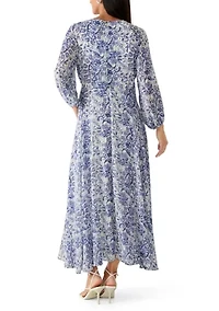 Women's Long Sleeve Floral Maxi Dress