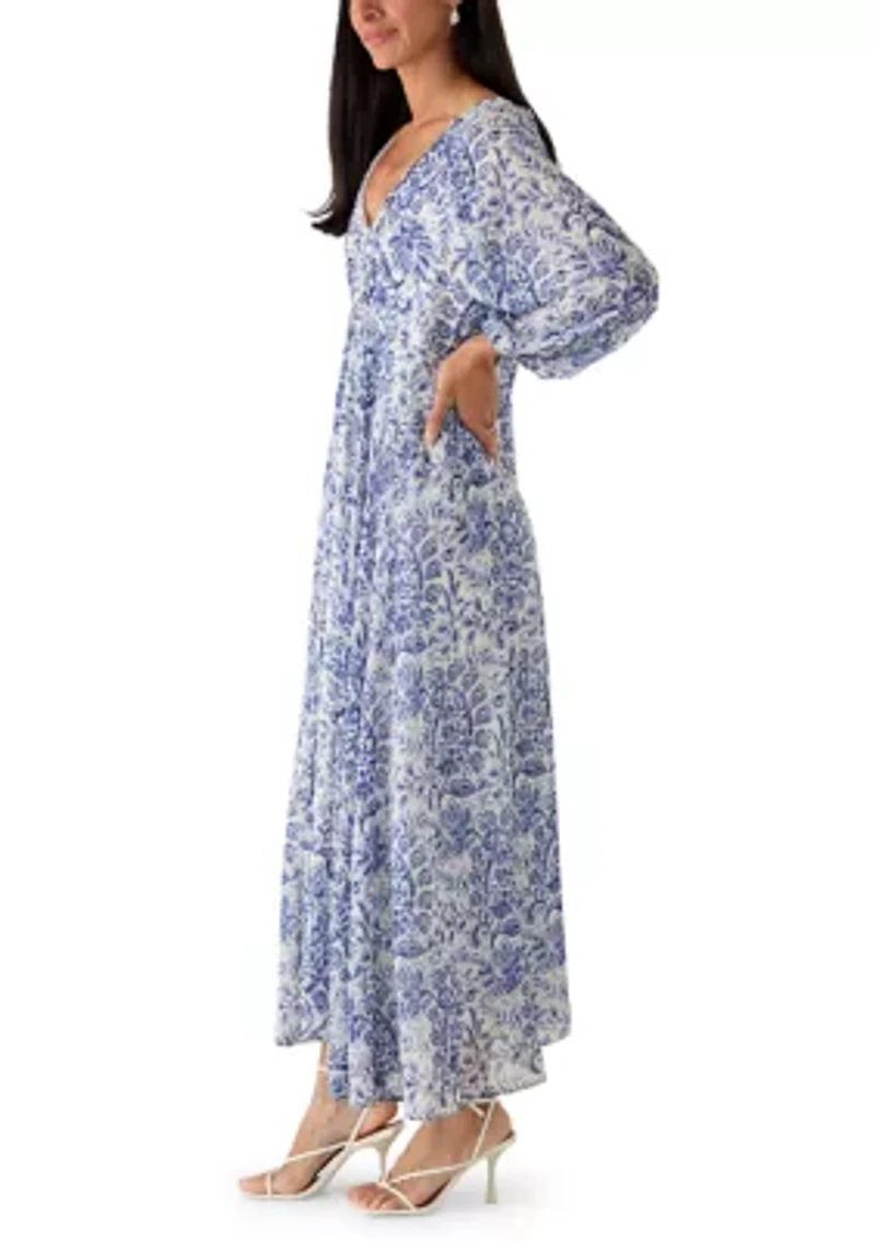 Women's Long Sleeve Floral Maxi Dress