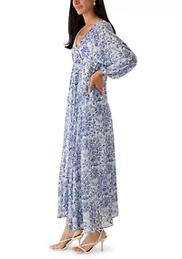 Women's Long Sleeve Floral Maxi Dress