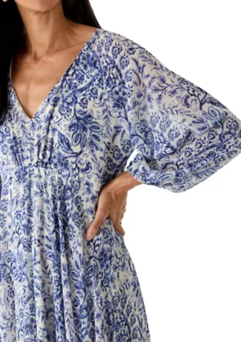 Women's Long Sleeve Floral Maxi Dress
