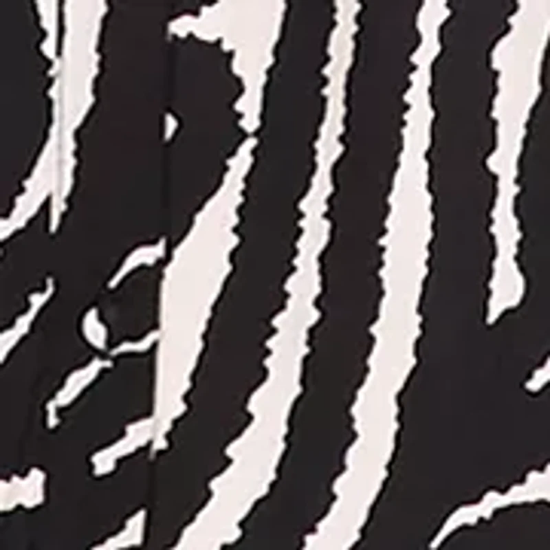 Women's Short Sleeve Printed Linen A-Line Dress