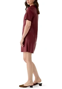 Women's Faux Leather A-Line Dress