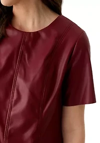 Women's Faux Leather A-Line Dress