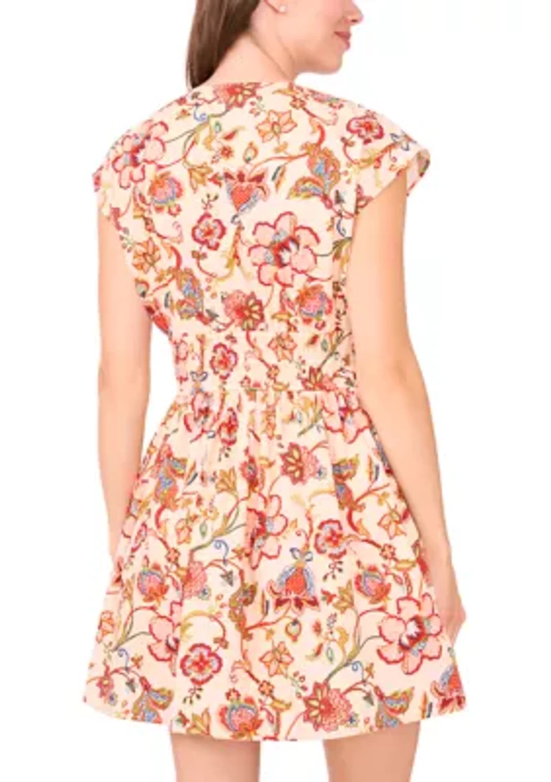 Women's Sleeveless Printed A-Line Dress