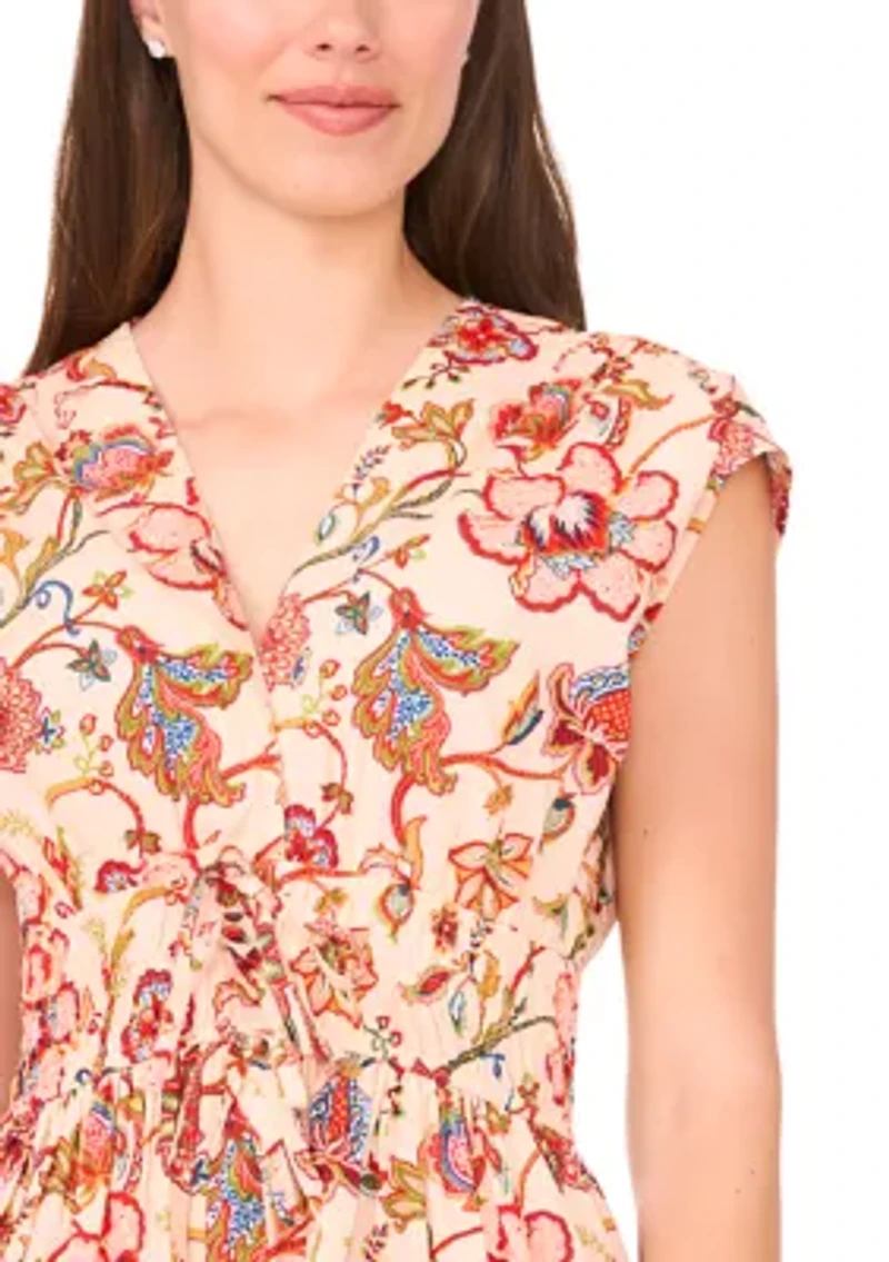 Women's Sleeveless Printed A-Line Dress